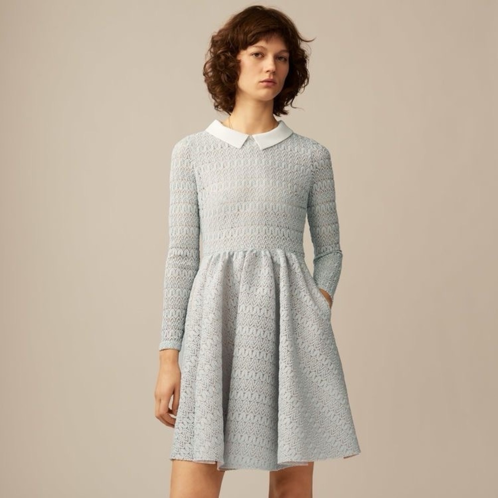MAJE Maille Basket and Lush Dress Bleu Ciel, size 3  (j5